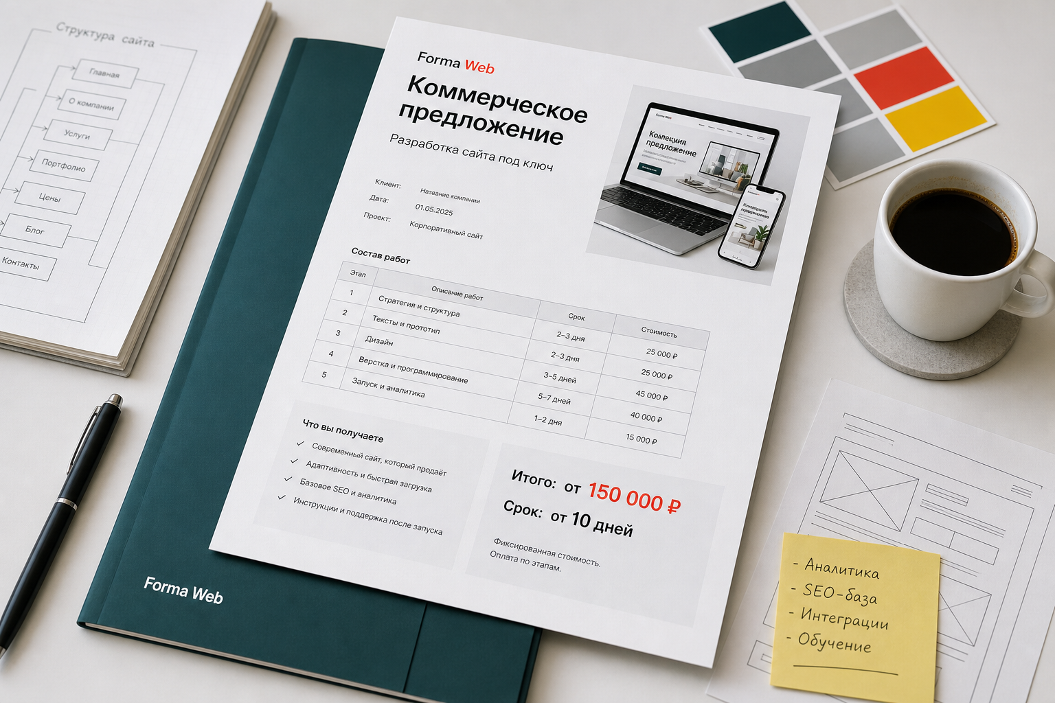 Коммерческое предложение Forma Web со сроками и сметой